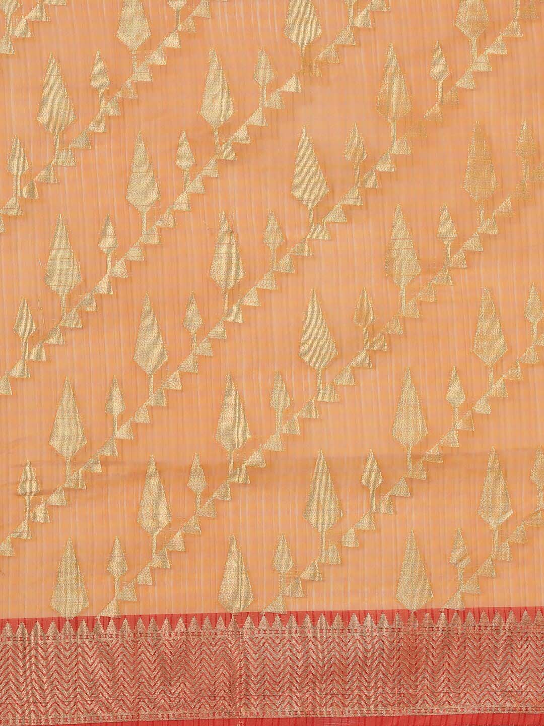 Indethnic Banarasi Peach Woven Design Festive Wear Saree - View 3