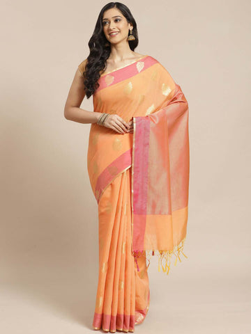 INDELIBLE PEACH (BANARASI LIVA SAREE)