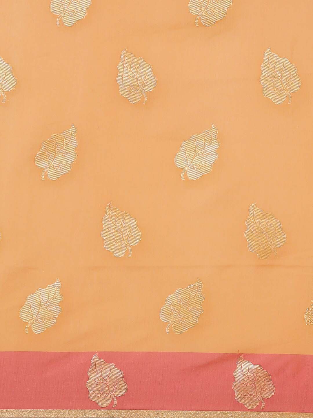 Indethnic Banarasi Peach Woven Design Daily Wear Saree - View 2