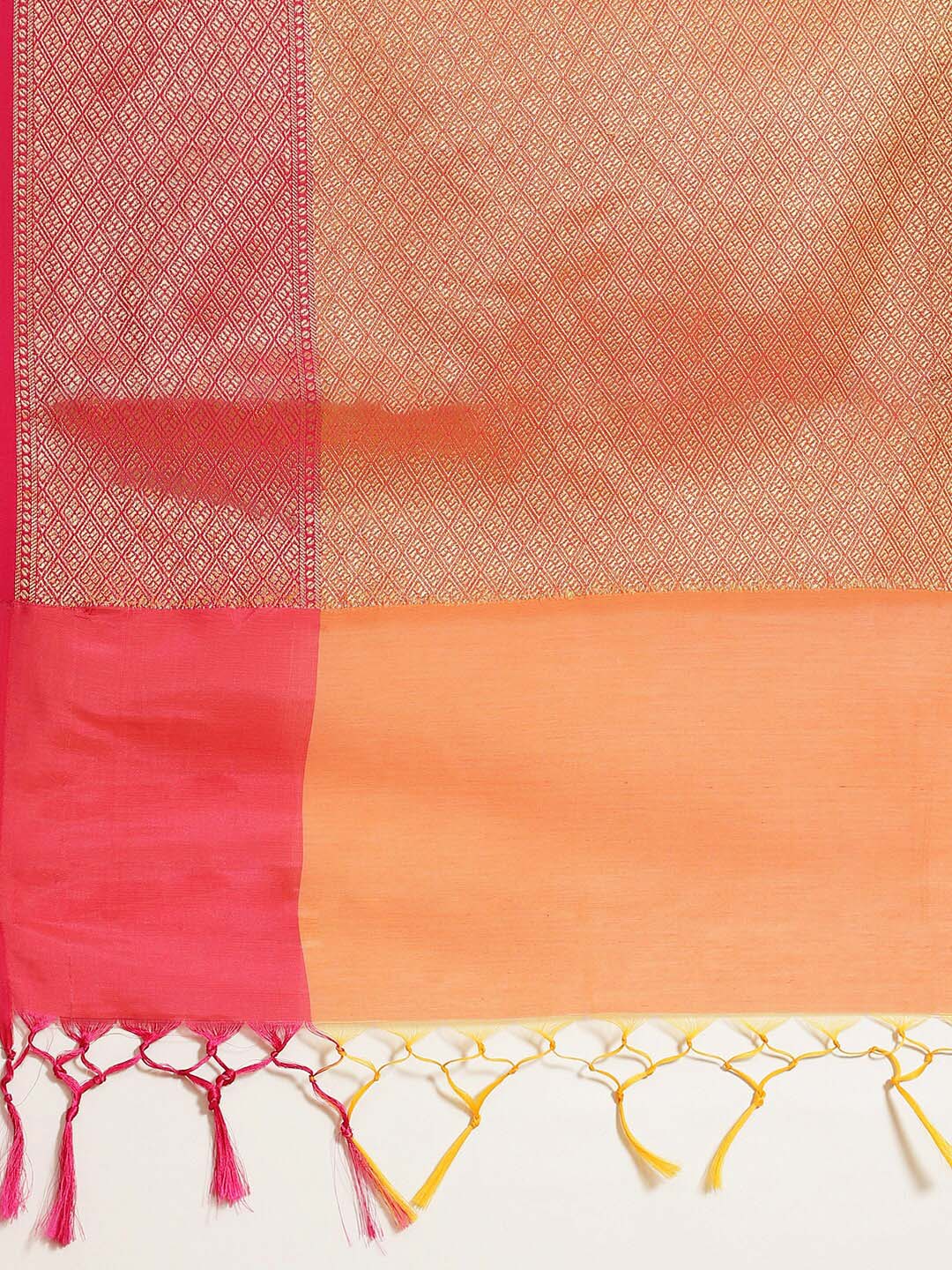 Indethnic Banarasi Peach Woven Design Festive Wear Saree - Saree Detail View