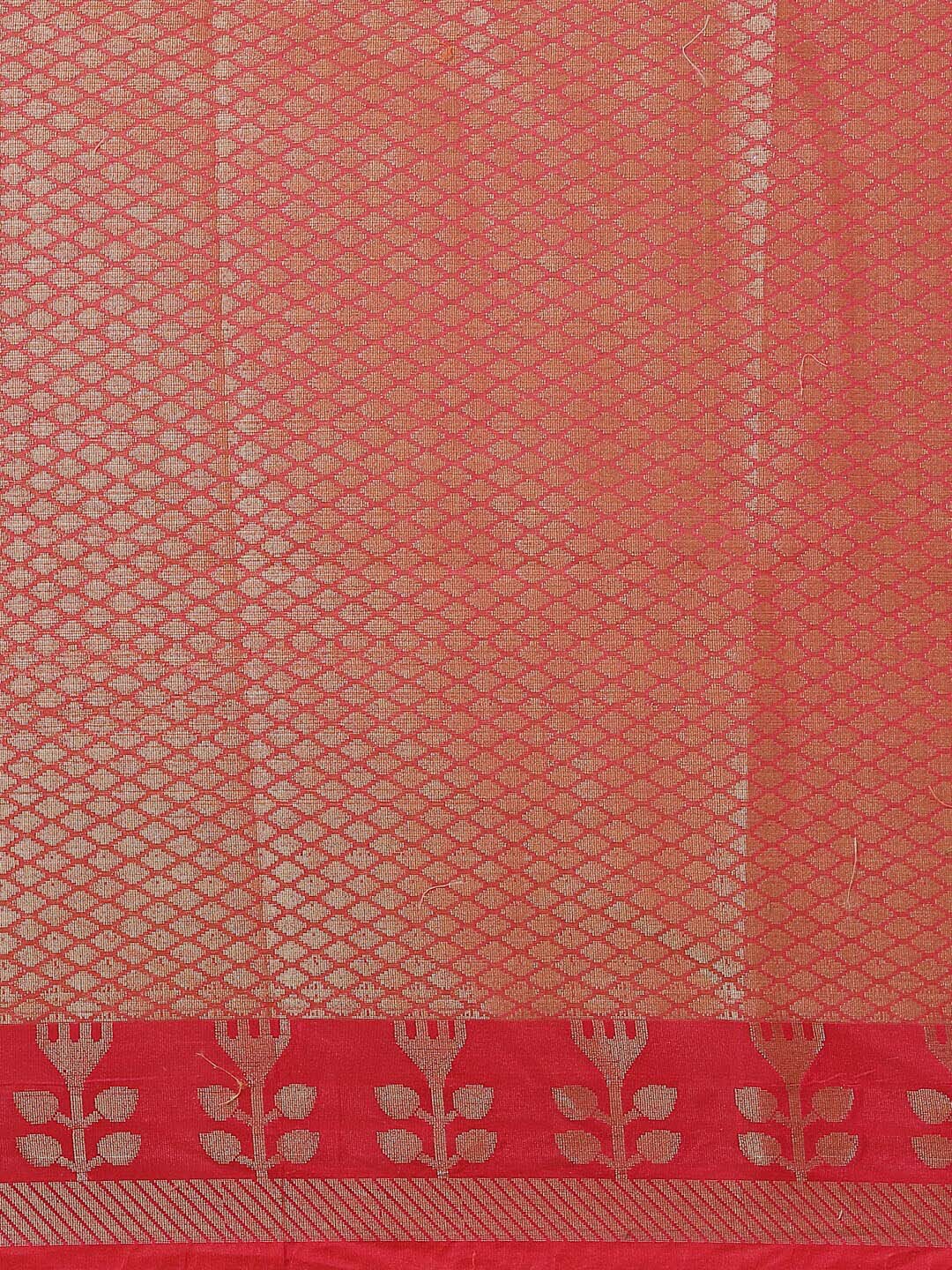 Indethnic Banarasi Peach Woven Design Daily Wear Saree - Saree Detail View