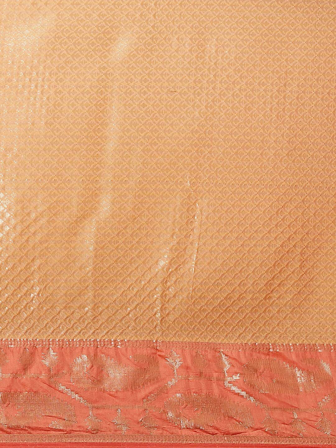 Indethnic Banarasi Peach Woven Design Party Wear Saree - Saree Detail View