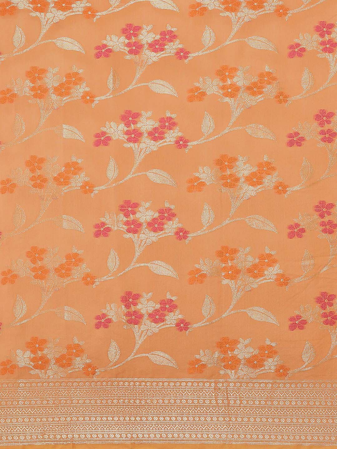 Indethnic Banarasi Peach Woven Design Daily Wear Saree - View 3