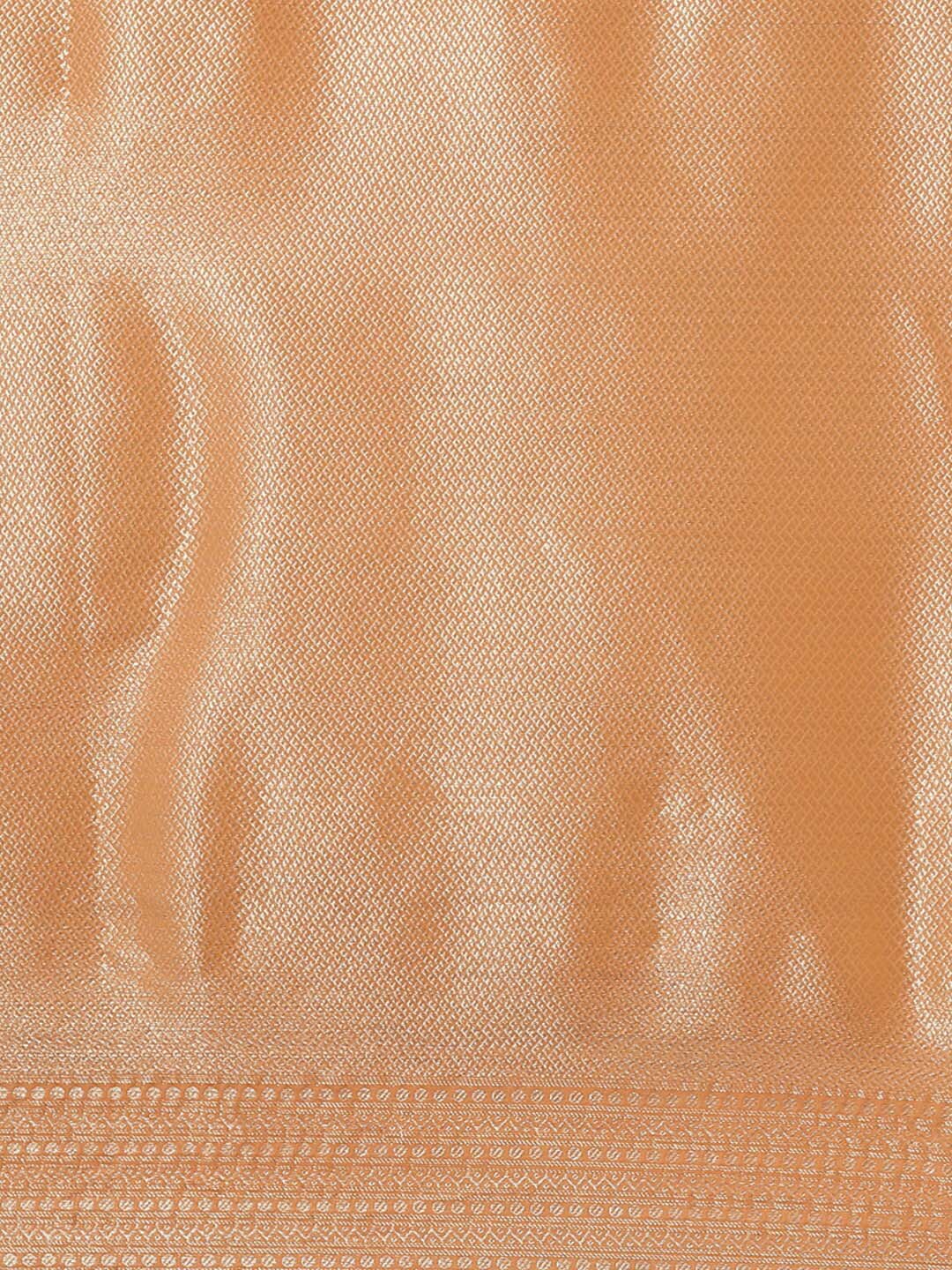 Indethnic Banarasi Peach Woven Design Daily Wear Saree - Saree Detail View