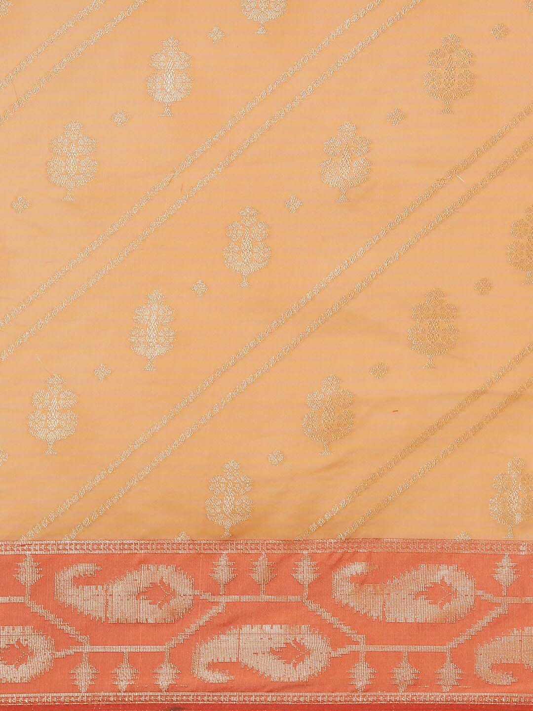 Indethnic Banarasi Peach Woven Design Daily Wear Saree - View 2