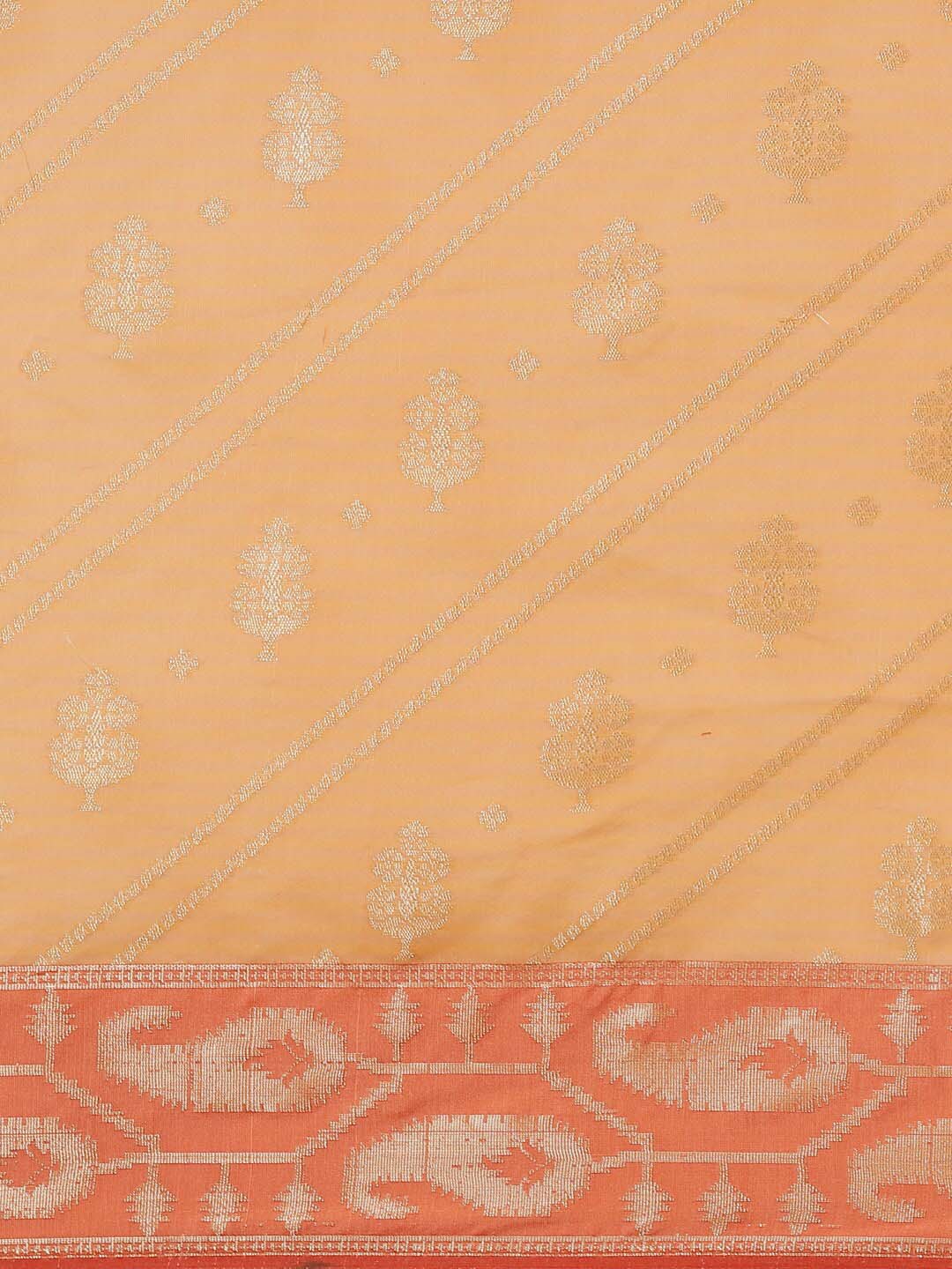 Indethnic Banarasi Peach Woven Design Daily Wear Saree - View 1