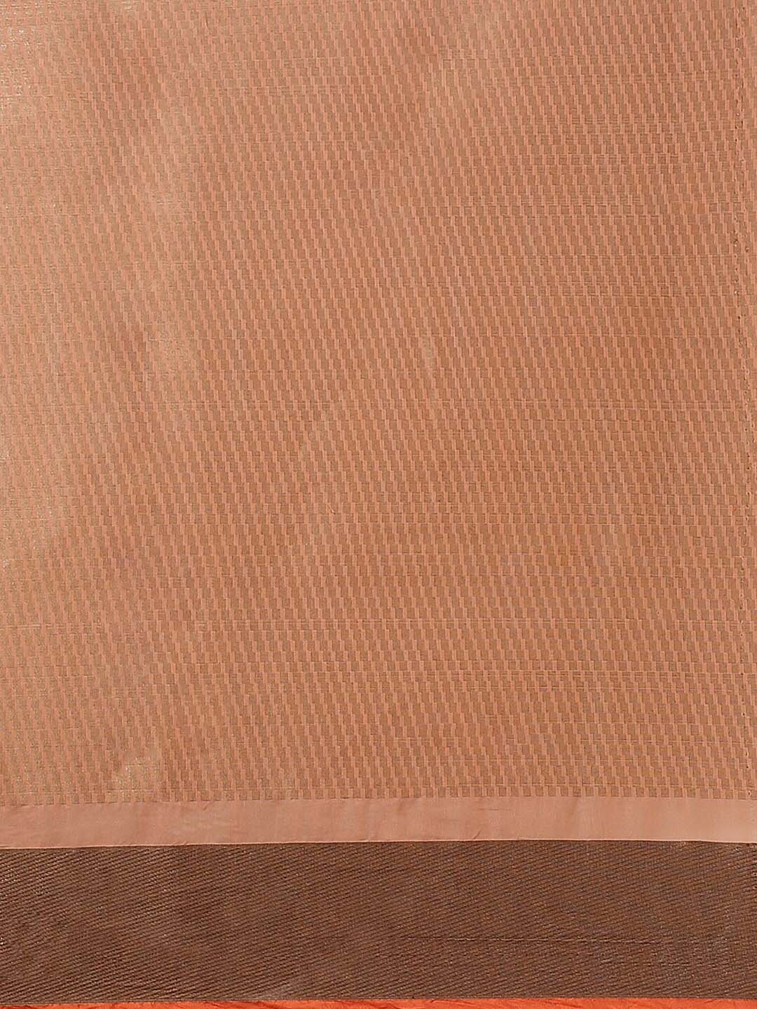 Indethnic Banarasi Peach Woven Design Daily Wear Saree - Saree Detail View