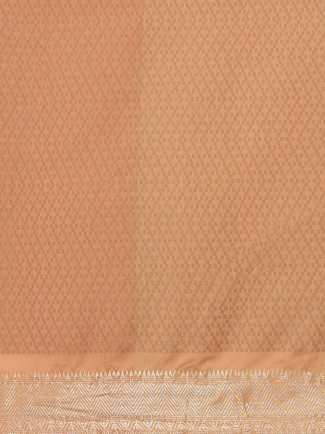 Indethnic Banarasi Peach Woven Design Work Wear Saree - Saree Detail View