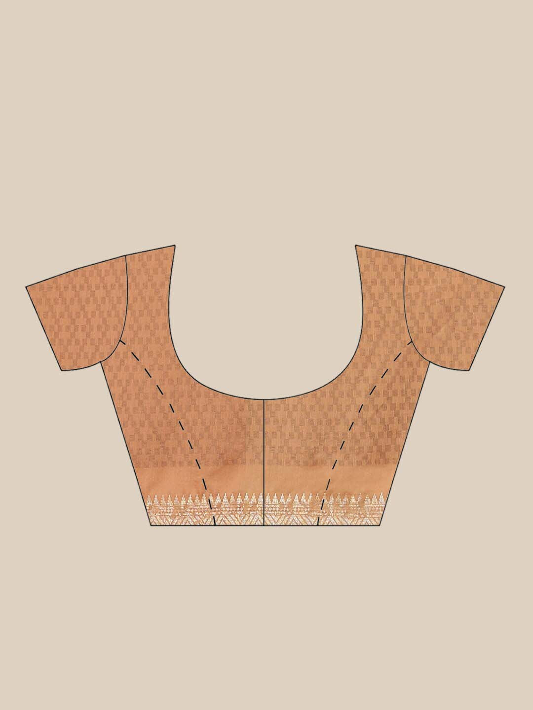 Indethnic Banarasi Peach Woven Design Work Wear Saree - Blouse Piece View