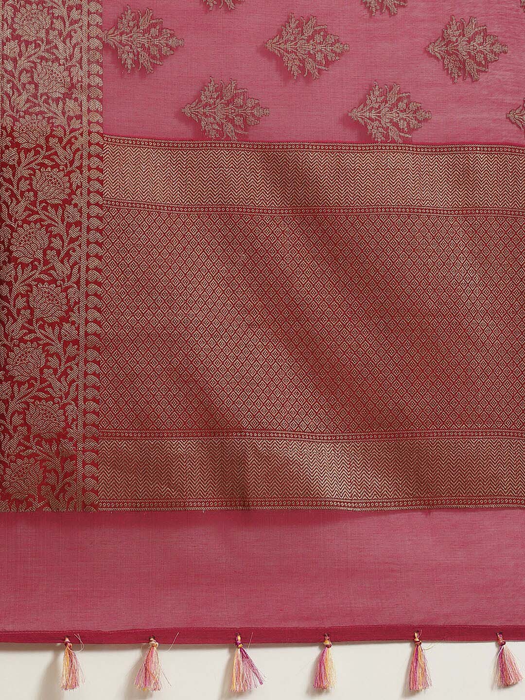 Indethnic Banarasi Rose Woven Design Party Wear Saree - Saree Detail View