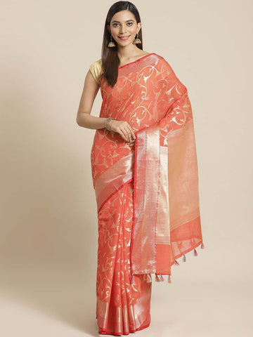 COMFY RUST (BANARASI LIVA SAREE)