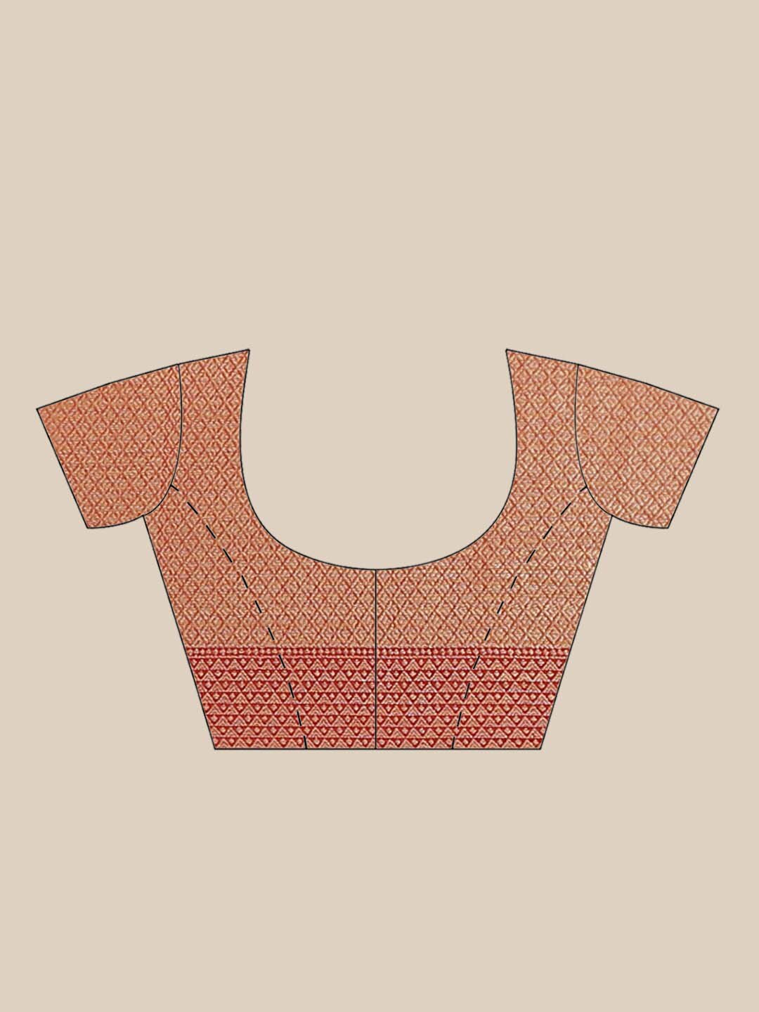 Indethnic Banarasi Rust Woven Design Festive Wear Saree - Blouse Piece View