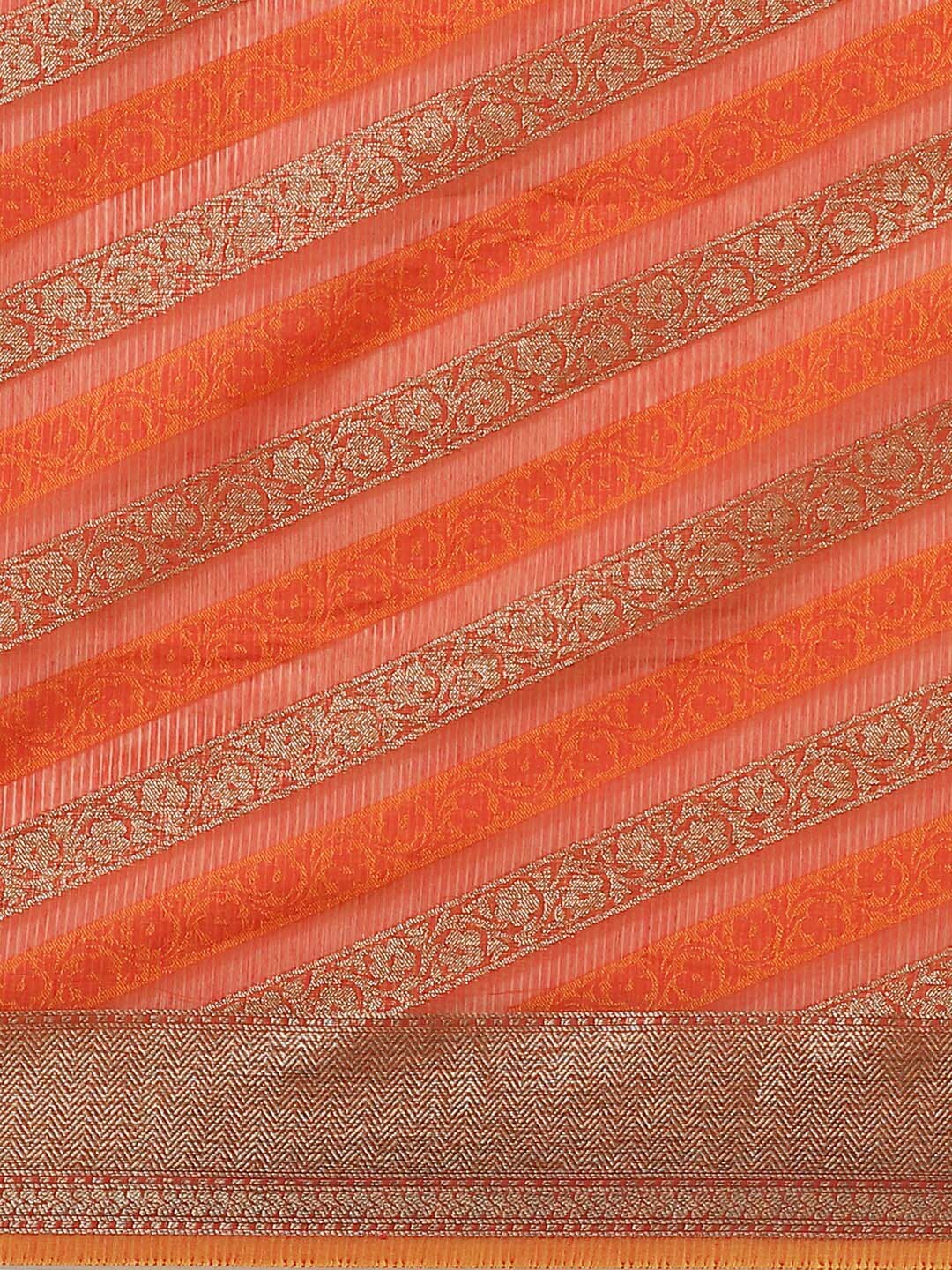 Indethnic Banarasi Rust Woven Design Daily Wear Saree - View 3