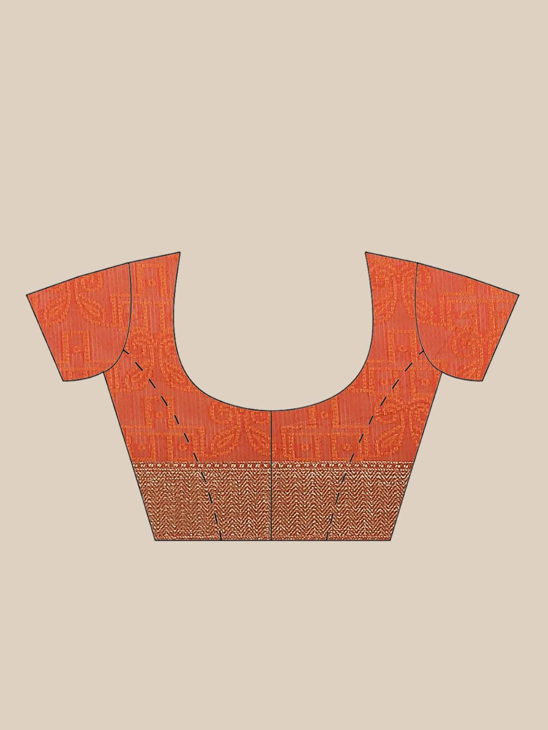 Indethnic Banarasi Rust Woven Design Work Wear Saree - Blouse Piece View