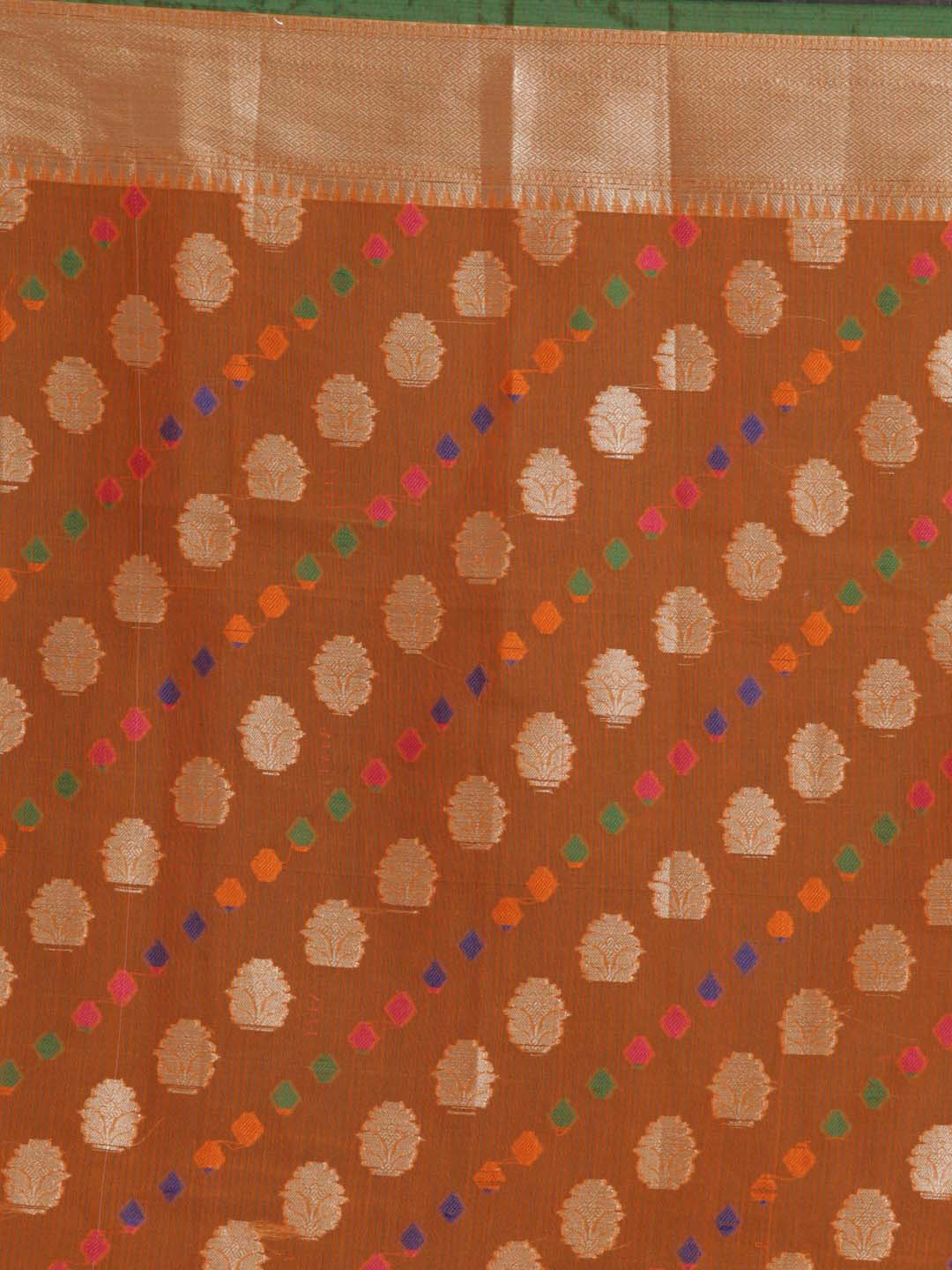 Indethnic Banarasi Rust Woven Design Festive Wear Saree - Saree Detail View