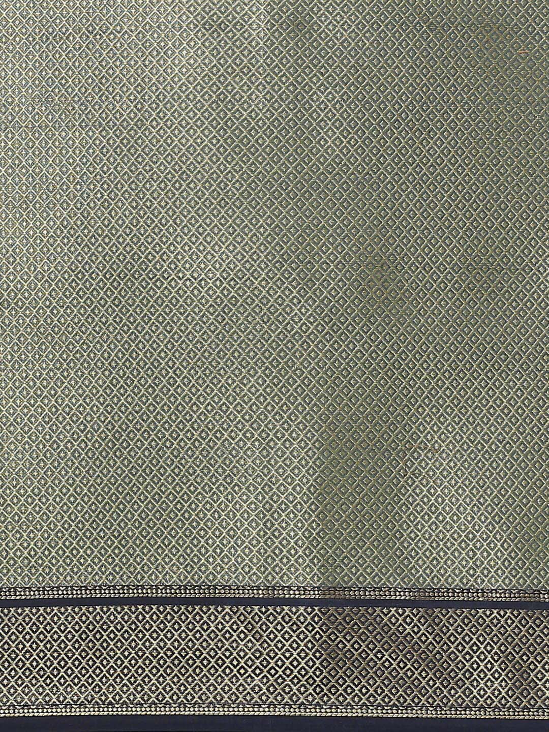 Indethnic Banarasi Teal Woven Design Work Wear Saree - Saree Detail View
