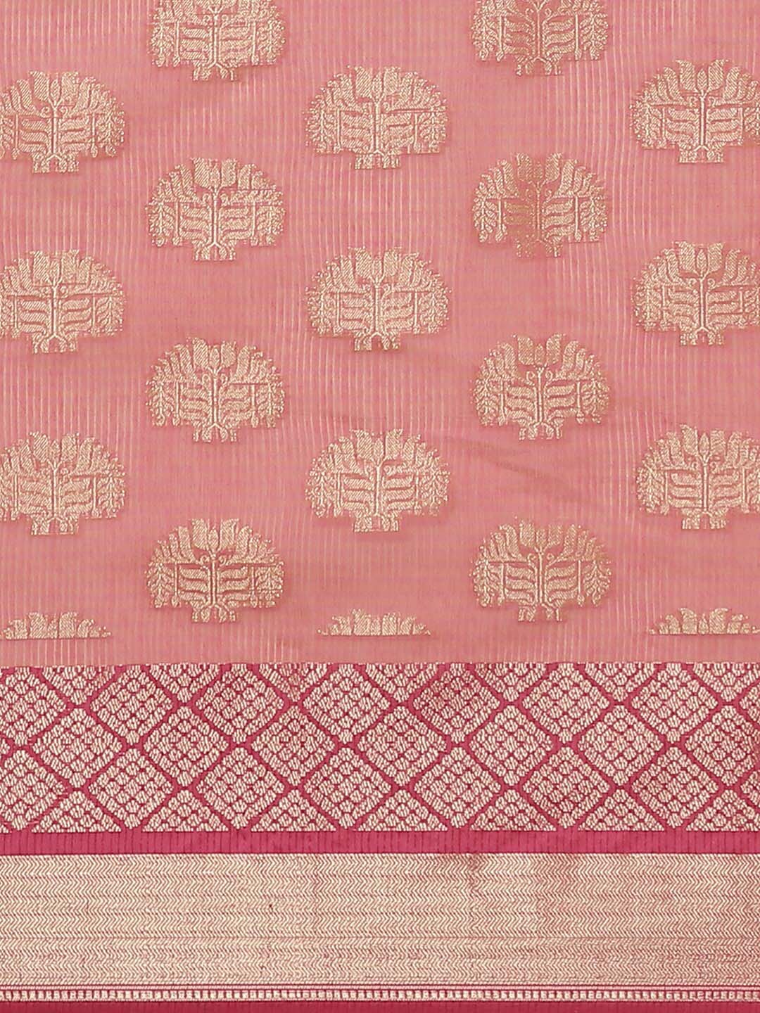 Indethnic Banarasi Pink Woven Design Daily Wear Saree - View 3