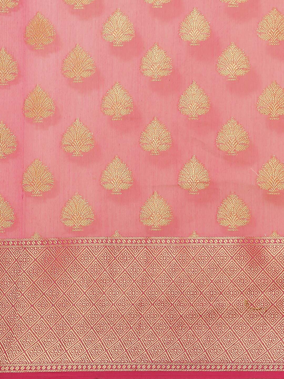 Indethnic Banarasi Pink Woven Design Festive Wear Saree - View 2