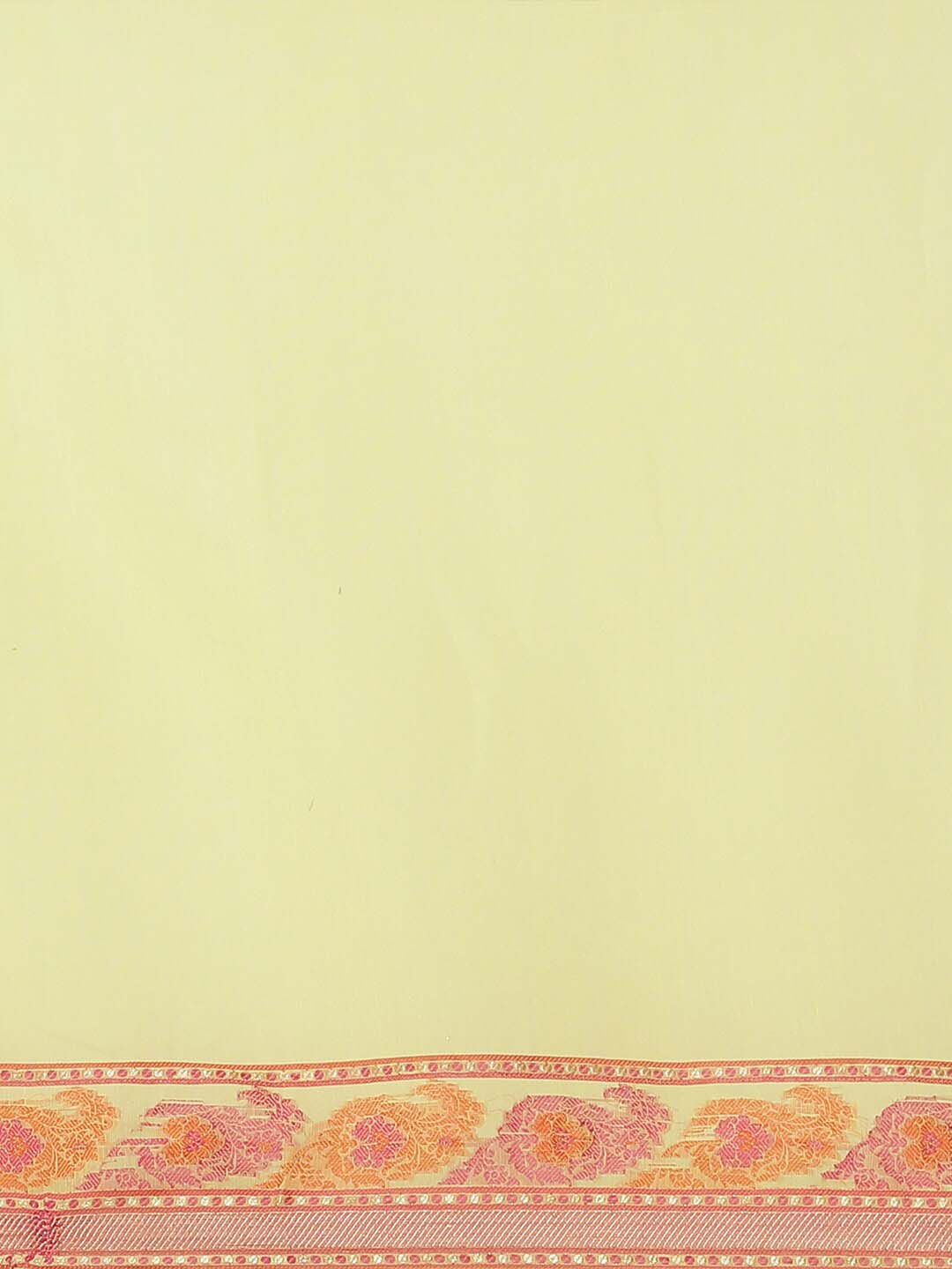 Indethnic Banarasi Yellow Solid Daily Wear Saree - Saree Detail View