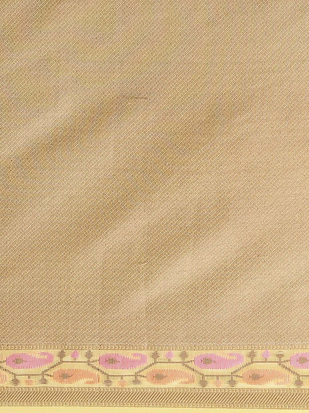 Indethnic Banarasi Yellow Woven Design Work Wear Saree - Saree Detail View