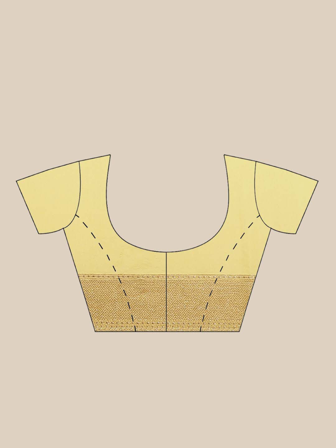 Indethnic Banarasi Yellow Woven Design Work Wear Saree - Blouse Piece View