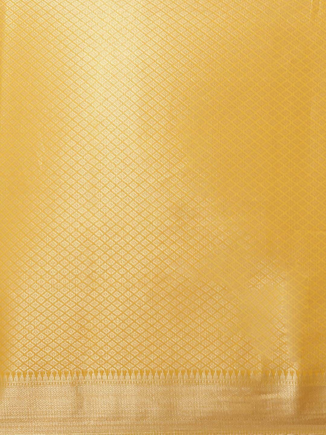 Indethnic Banarasi Yellow Woven Design Festive Wear Saree - Saree Detail View