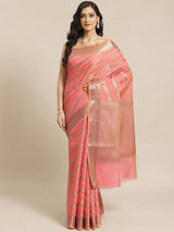 FUSCHIA FIGURES (BANARASI LIVA SAREE)