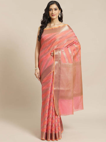 FUSCHIA FIGURES (BANARASI LIVA SAREE)