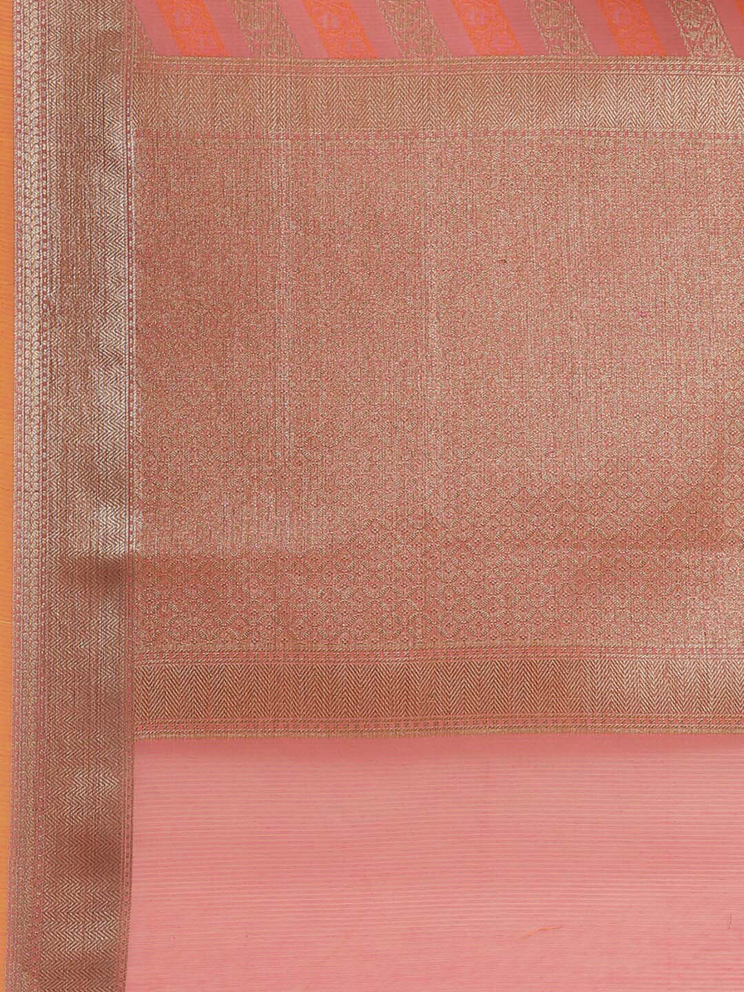 Indethnic Banarasi Fuchsia Woven Design Daily Wear Saree - Saree Detail View