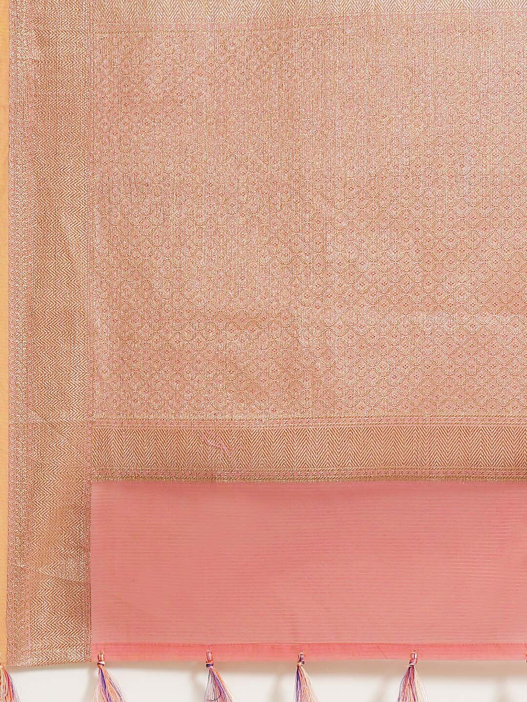 Indethnic Banarasi Fuchsia Woven Design Work Wear Saree - Saree Detail View