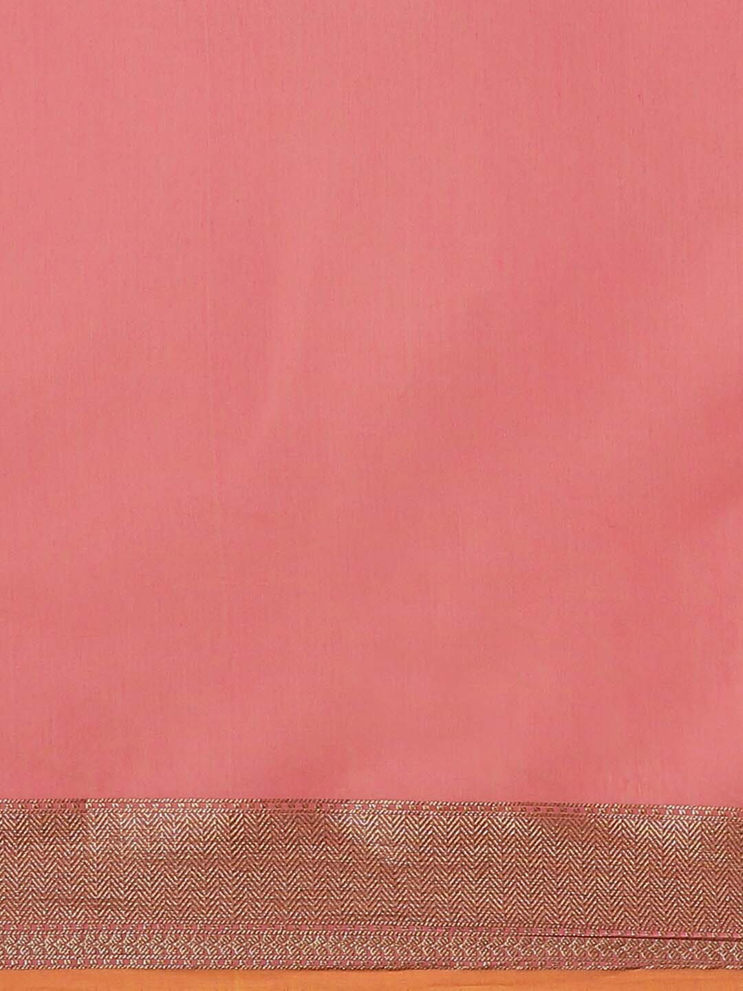 Indethnic Banarasi Fuchsia Woven Design Work Wear Saree - Saree Detail View