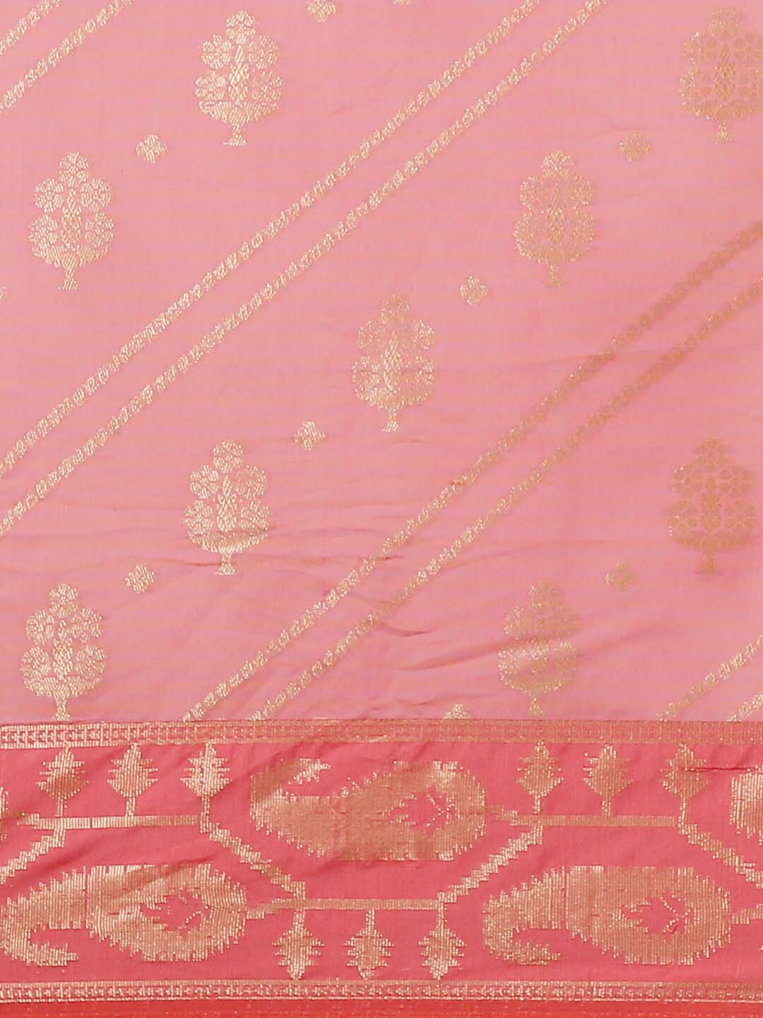 Indethnic Banarasi Fuchsia Woven Design Daily Wear Saree - View 2