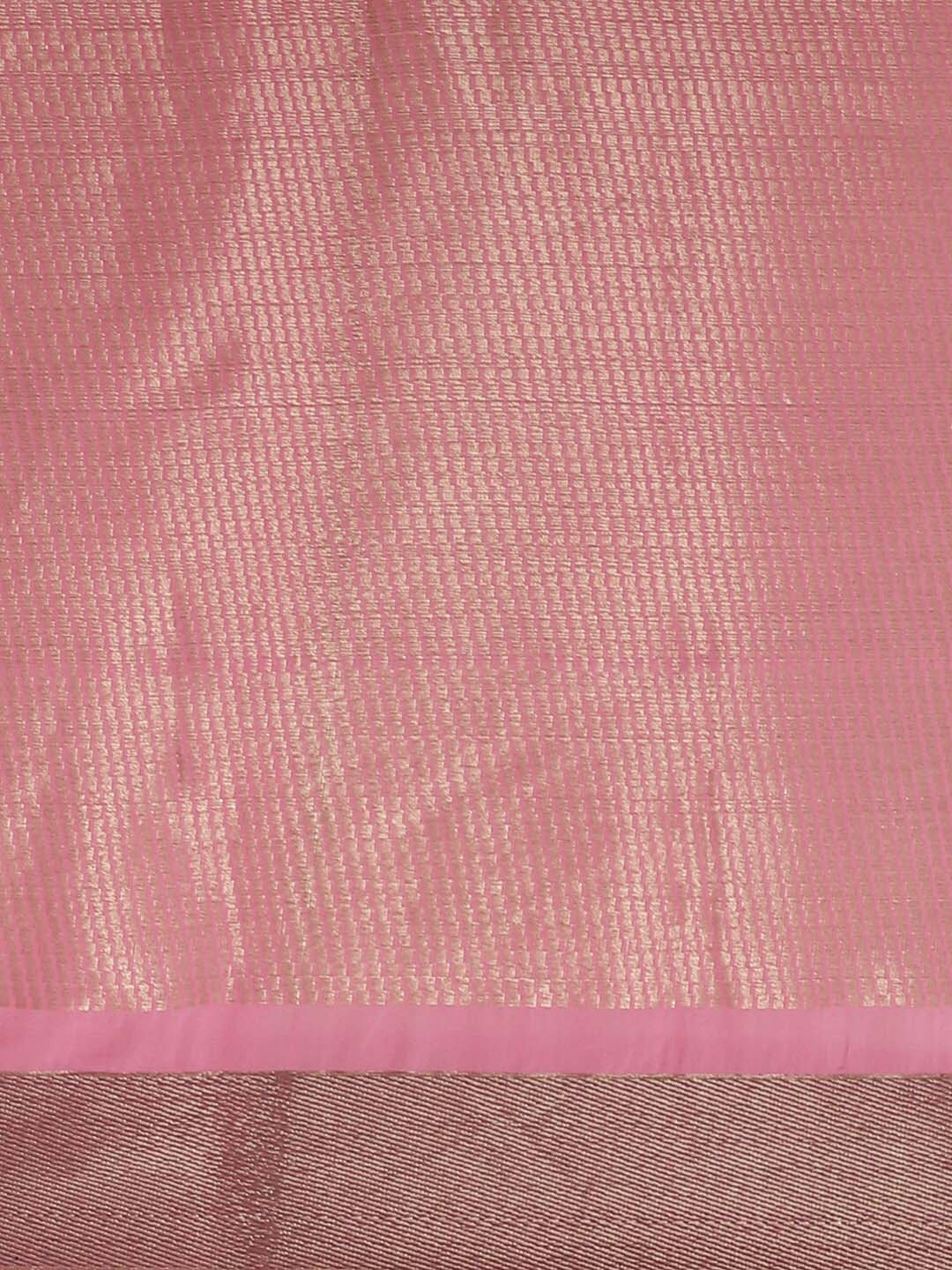 Indethnic Banarasi Fuchsia Woven Design Daily Wear Saree - Saree Detail View