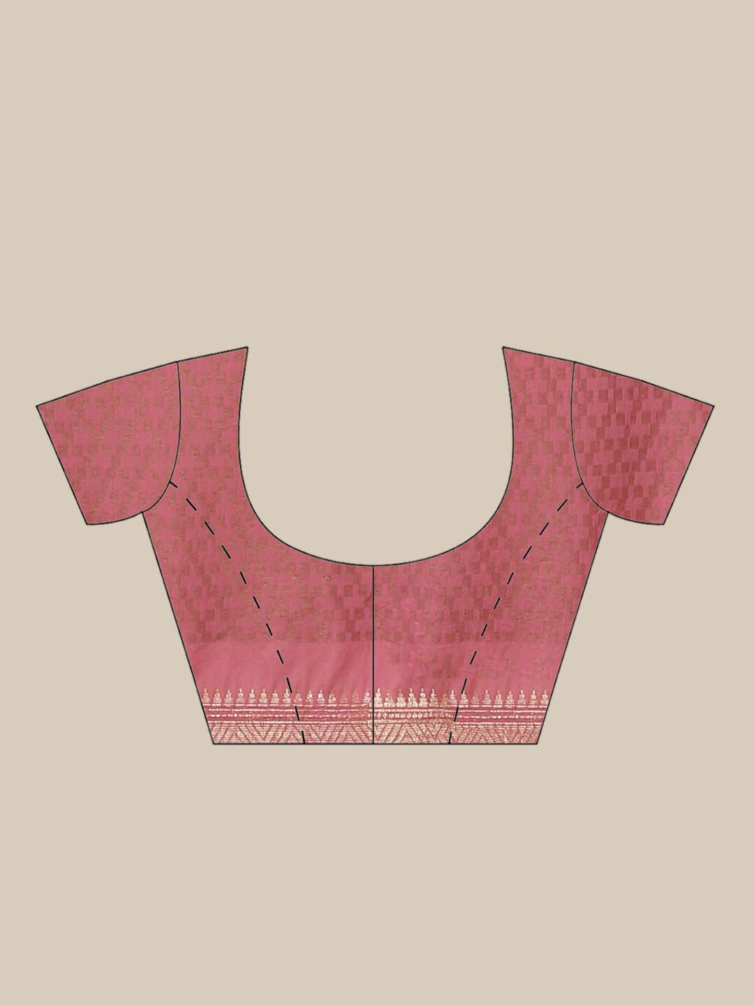 Indethnic Banarasi Fuchsia Woven Design Work Wear Saree - Blouse Piece View