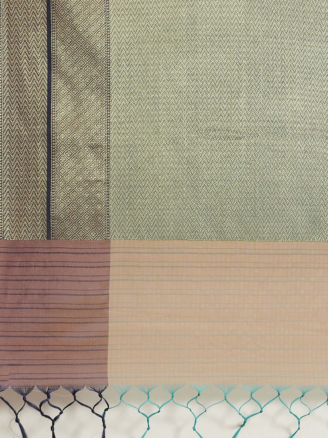 Indethnic Banarasi Biscuit Woven Design Traditional Wear Saree - Saree Detail View