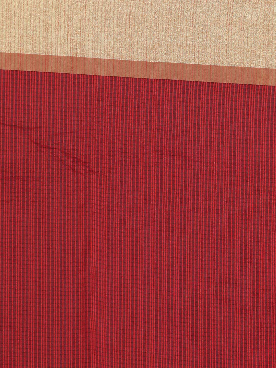 Indethnic Banarasi Red Checked Daily Wear Saree - Saree Detail View