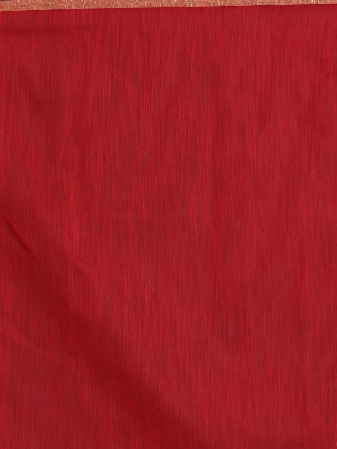 Indethnic Banarasi Red Solid Daily Wear Saree - Saree Detail View