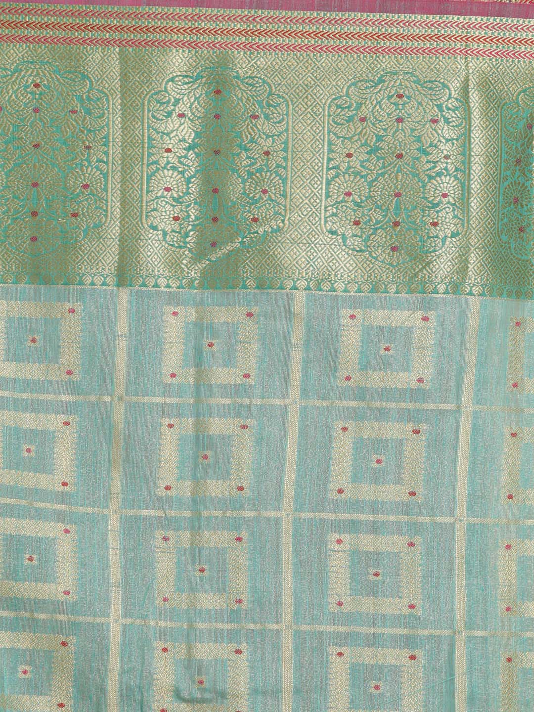 Indethnic Banarasi Blue Woven Design Festive Wear Saree - Saree Detail View