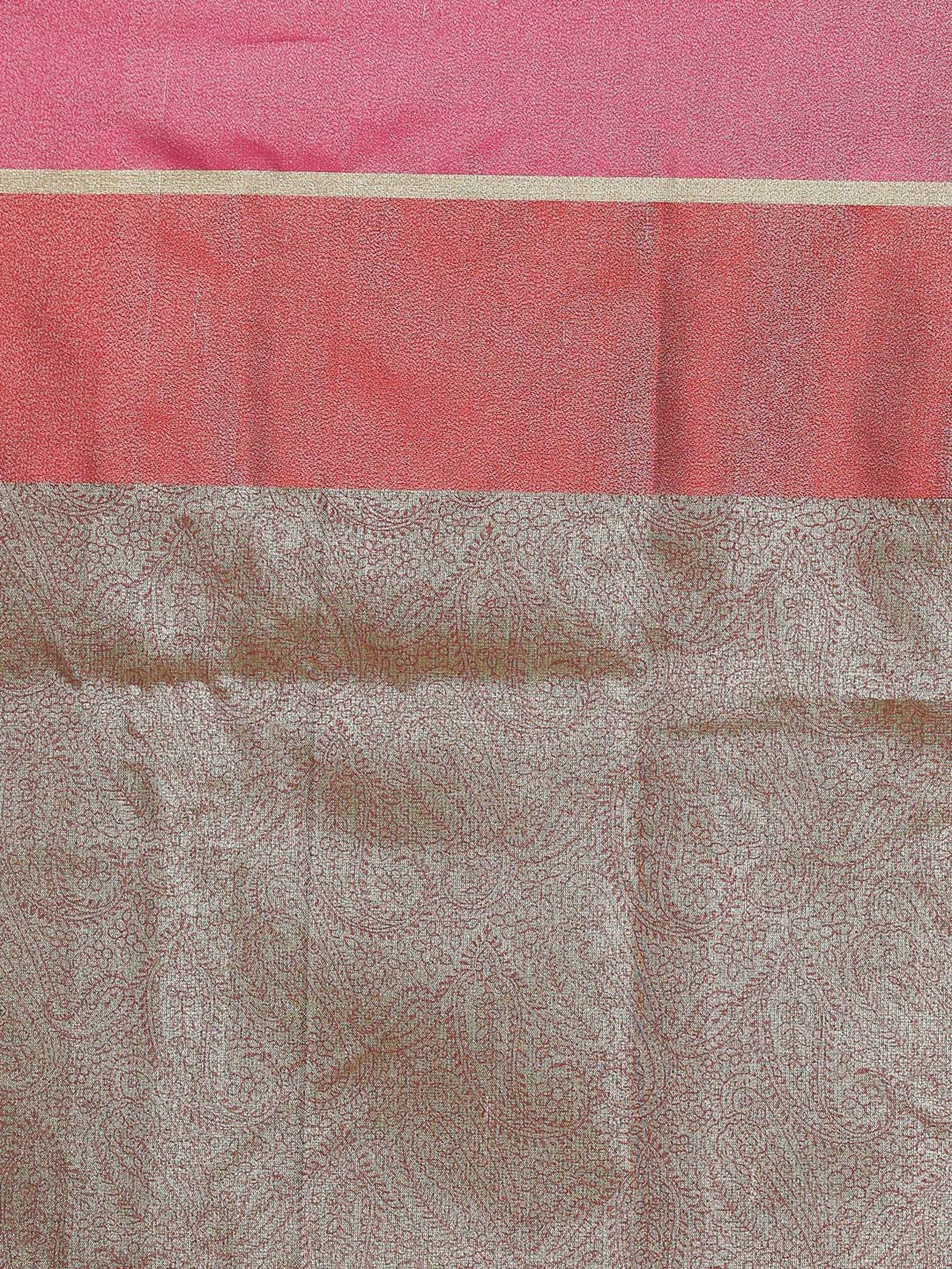 Indethnic Banarasi Gold Printed Daily Wear Saree - Saree Detail View