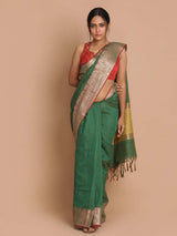 GREEN GALA (BANARASI COTTON BLEND SAREE)