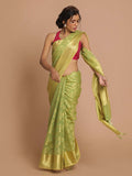 Indethnic Banarasi Green Woven Design Daily Wear Saree - View 1