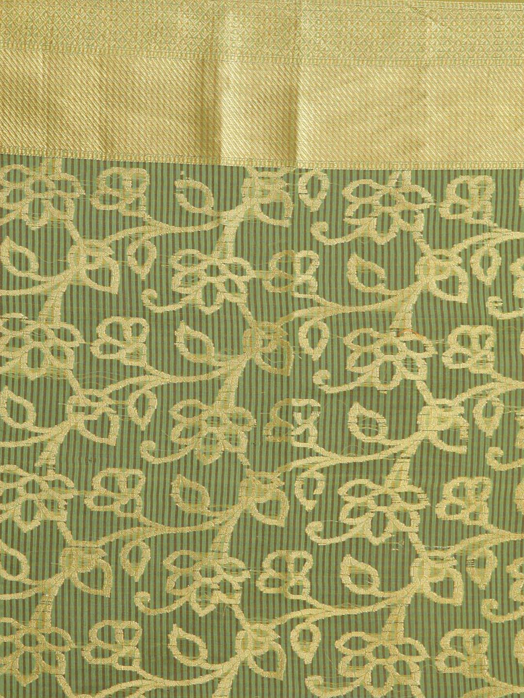 Indethnic Banarasi Green Woven Design Daily Wear Saree - Saree Detail View