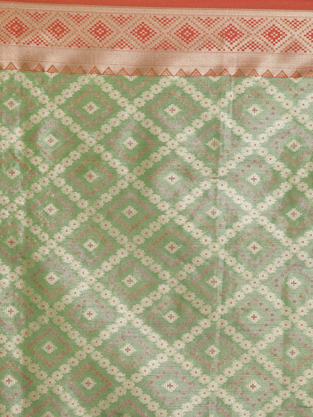 Indethnic Banarasi Green Woven Design Daily Wear Saree - Saree Detail View