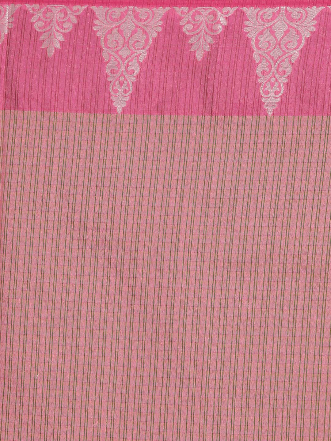 Indethnic Banarasi Lavendar Checked Daily Wear Saree - Saree Detail View