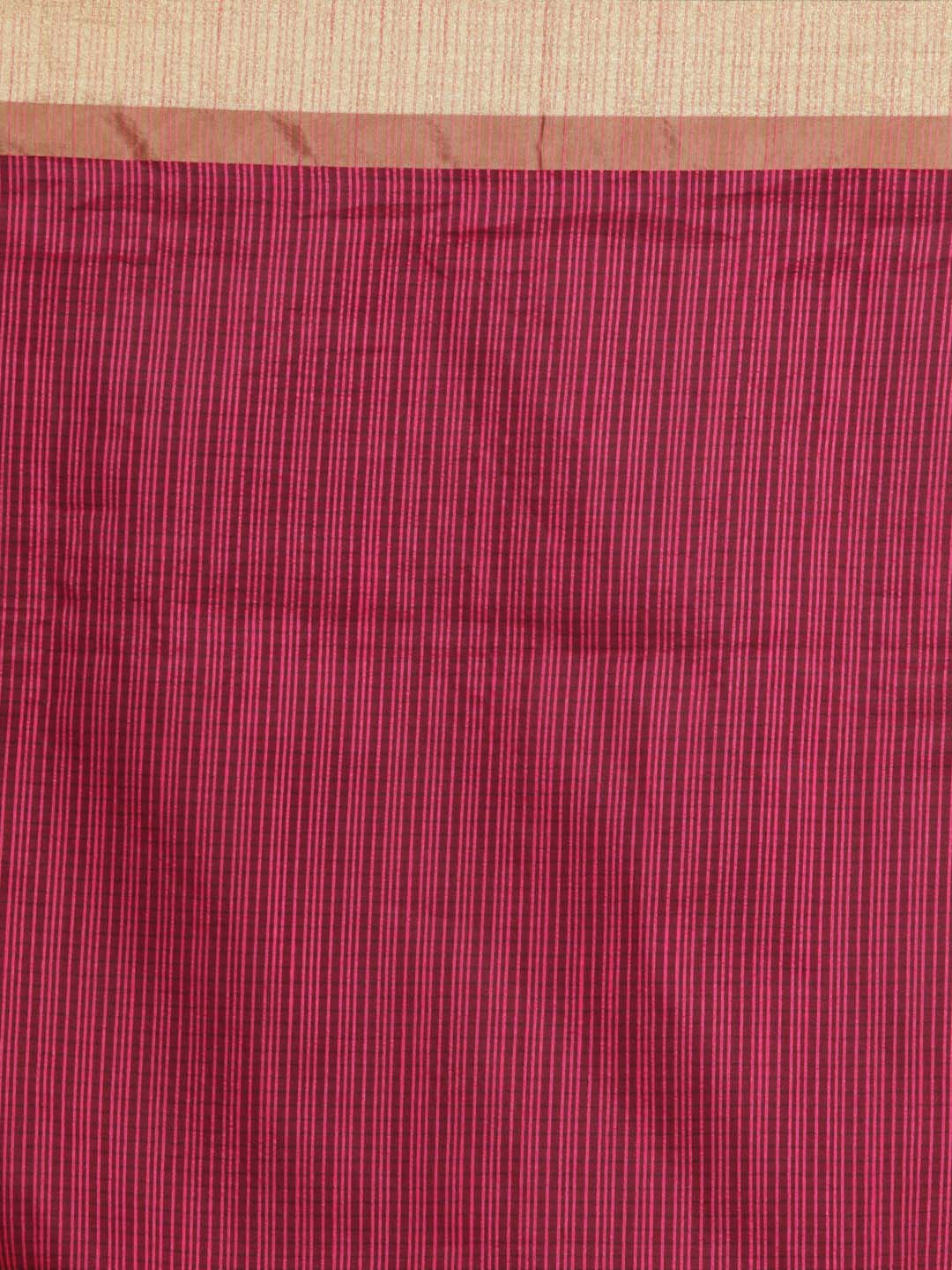 Indethnic Banarasi Magenta Checked Daily Wear Saree - Saree Detail View