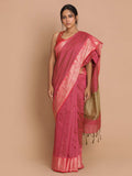 Indethnic Banarasi Magenta Woven Design Daily Wear Saree - View 1