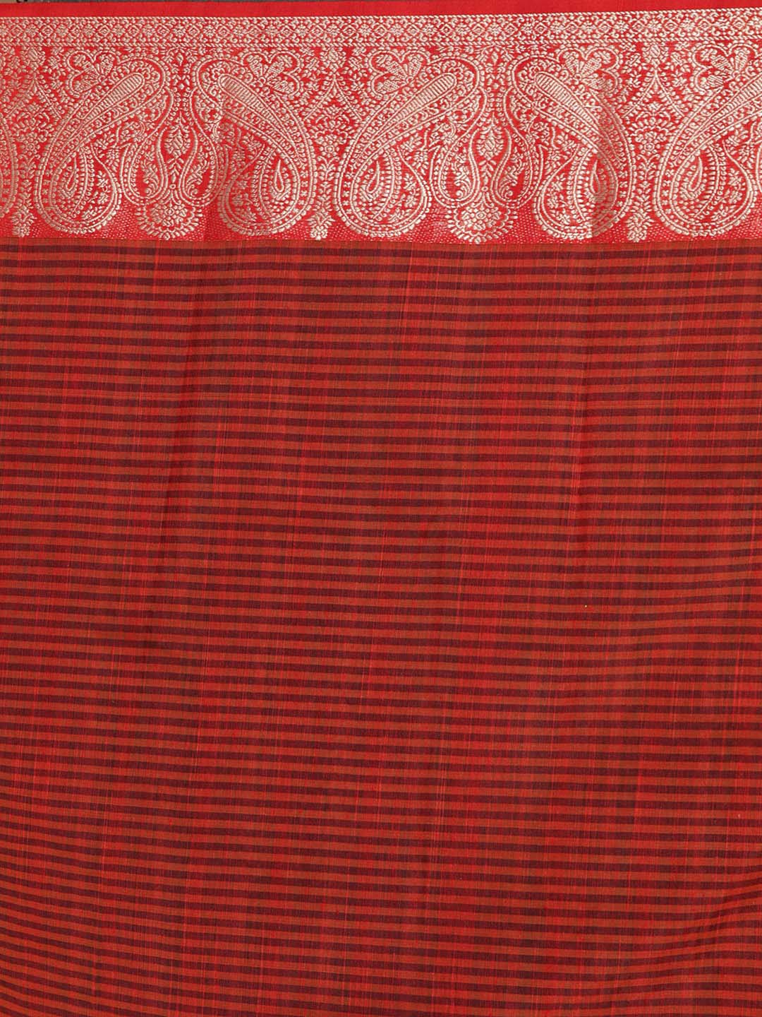 Indethnic Banarasi Maroon Woven Design Daily Wear Saree - Saree Detail View