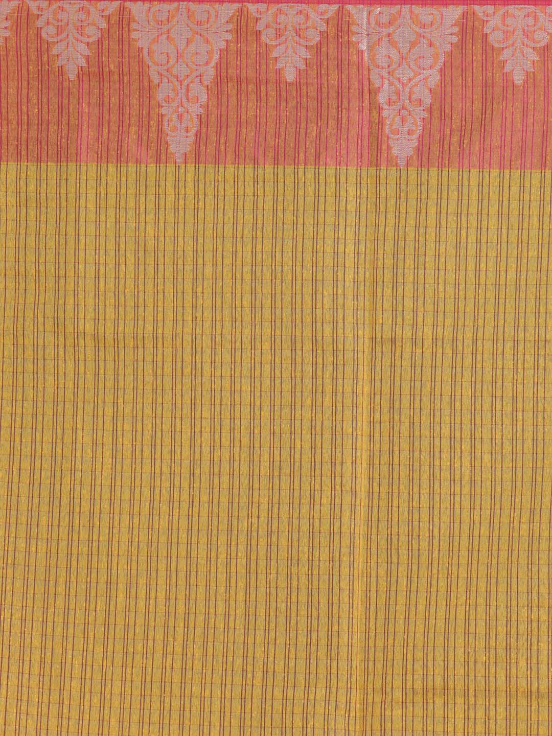 Indethnic Banarasi Mustard Checked Daily Wear Saree - Saree Detail View