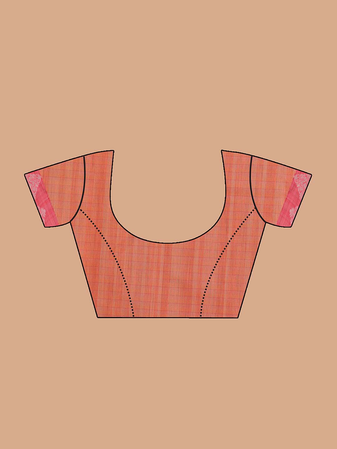 Indethnic Banarasi Mustard Checked Daily Wear Saree - Blouse Piece View