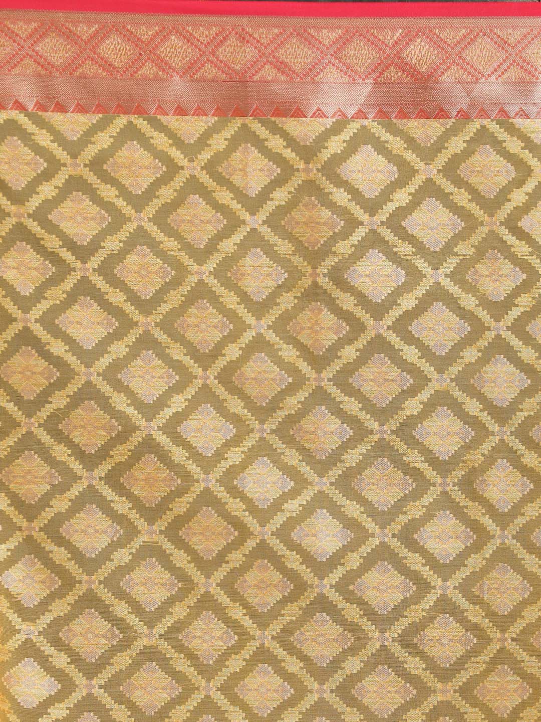 Indethnic Banarasi Mustard Woven Design Festive Wear Saree - Saree Detail View